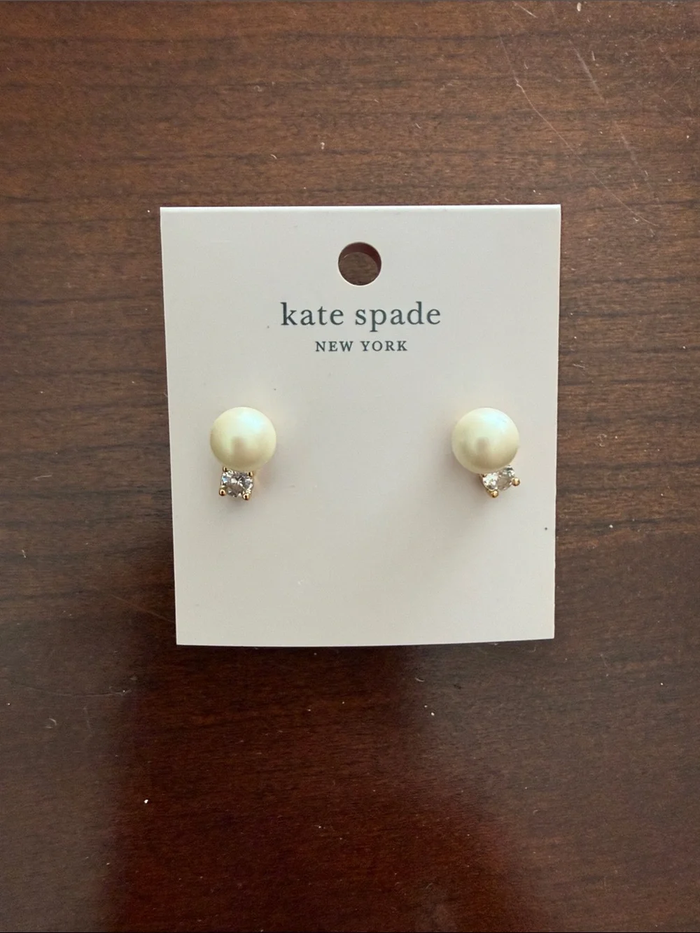 kate spade Cream Pearl and Crystal Accent Stud Earrings